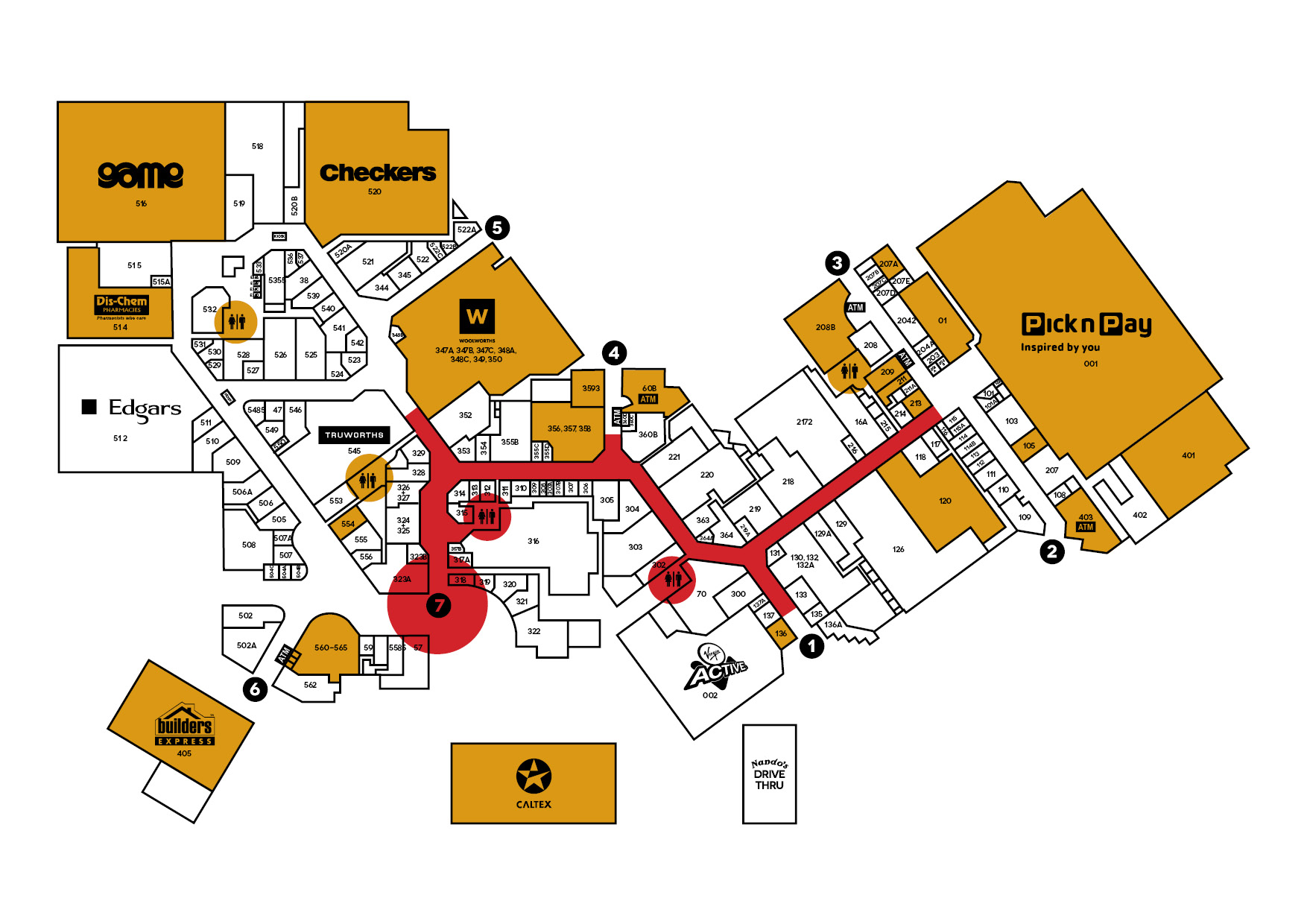 Shopping Mall Map Wonderpark Shopping Centre